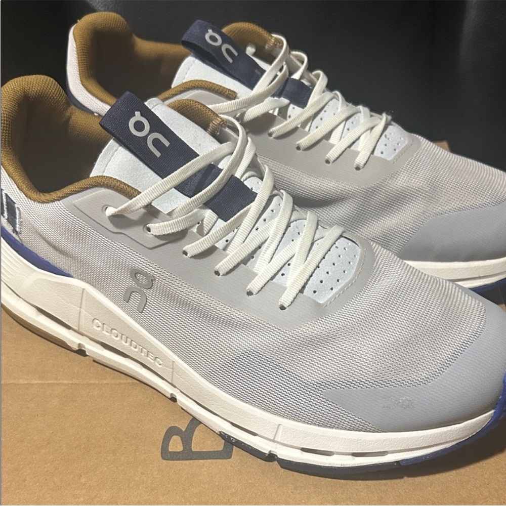 On Running Men's White and Blue Sneakers